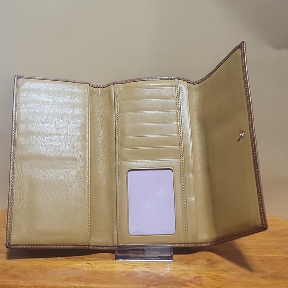 Coach Brown and Tan Signature Canvas Wallet - Picture 2 of 5